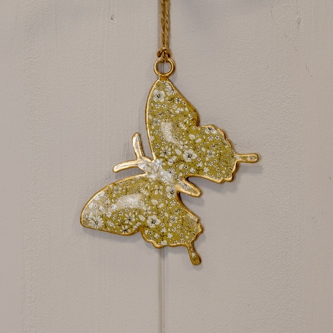 Sage Green Metal Butterfly