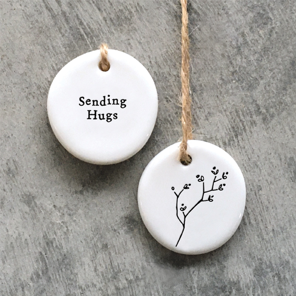 East of India 'Sending Hugs' Porcelain Floral Hanger