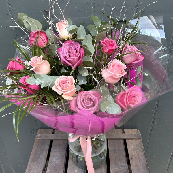 Pink & Lilac Roses Floral Gift Box - Order from Bay Tree Florists Elgin