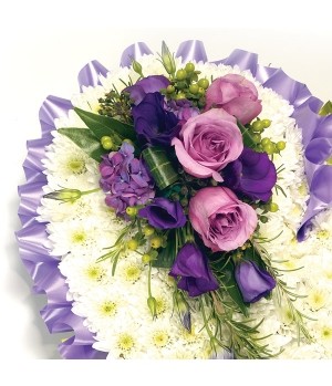 White Traditional Funeral Based Heart - View 3