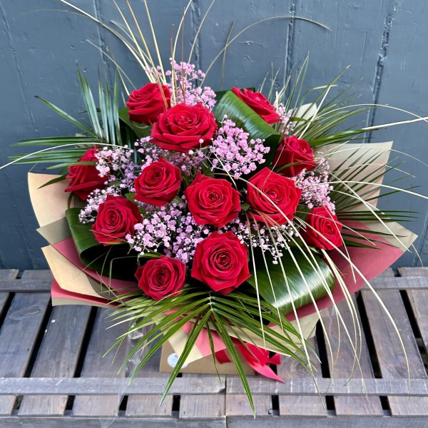 12 Red Rose Floral Gift Box - fresh flower arrangement from Baytree Florists