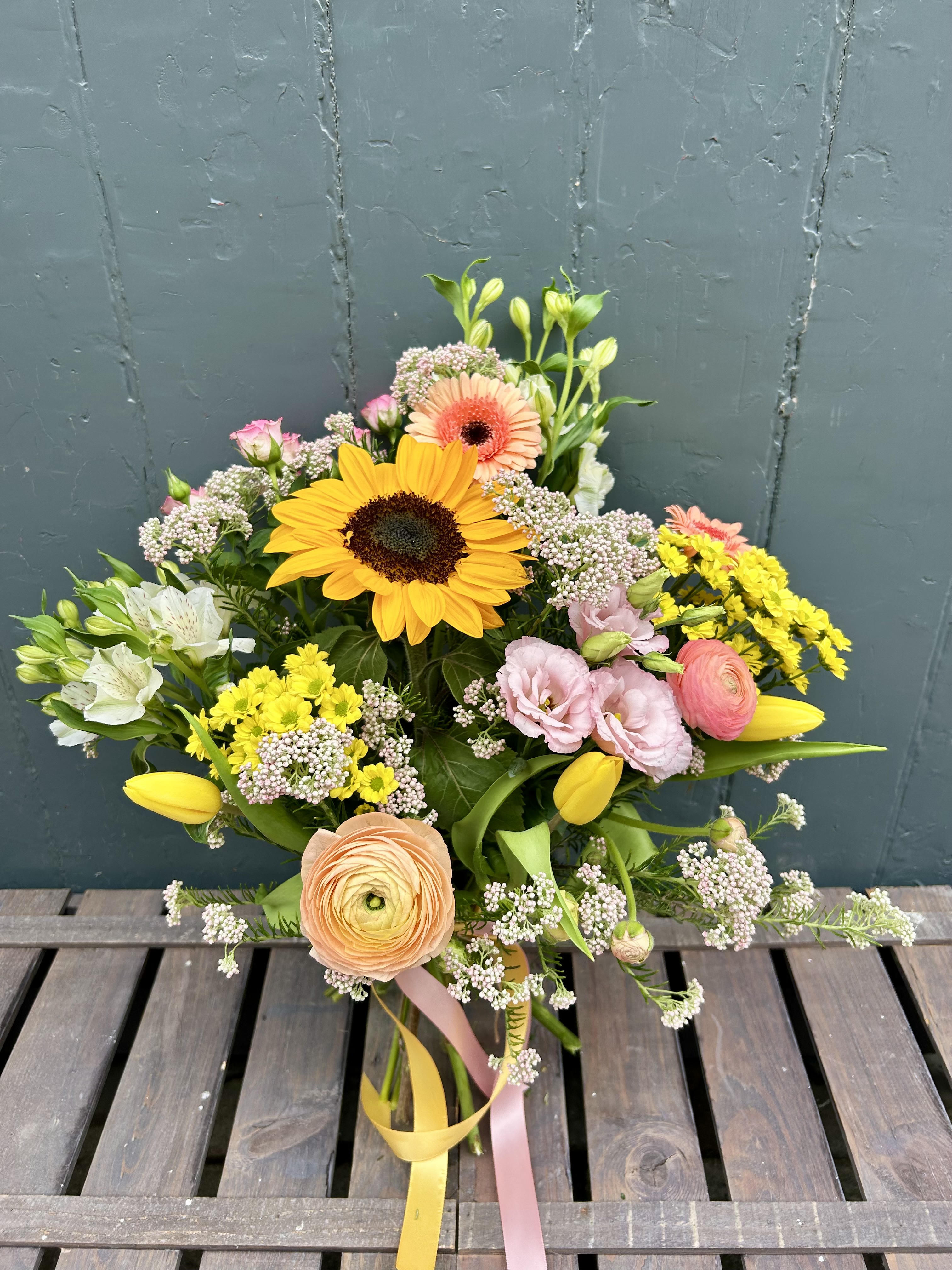Hand-Tied Bright Springtime - fresh flower arrangement from Baytree Florists