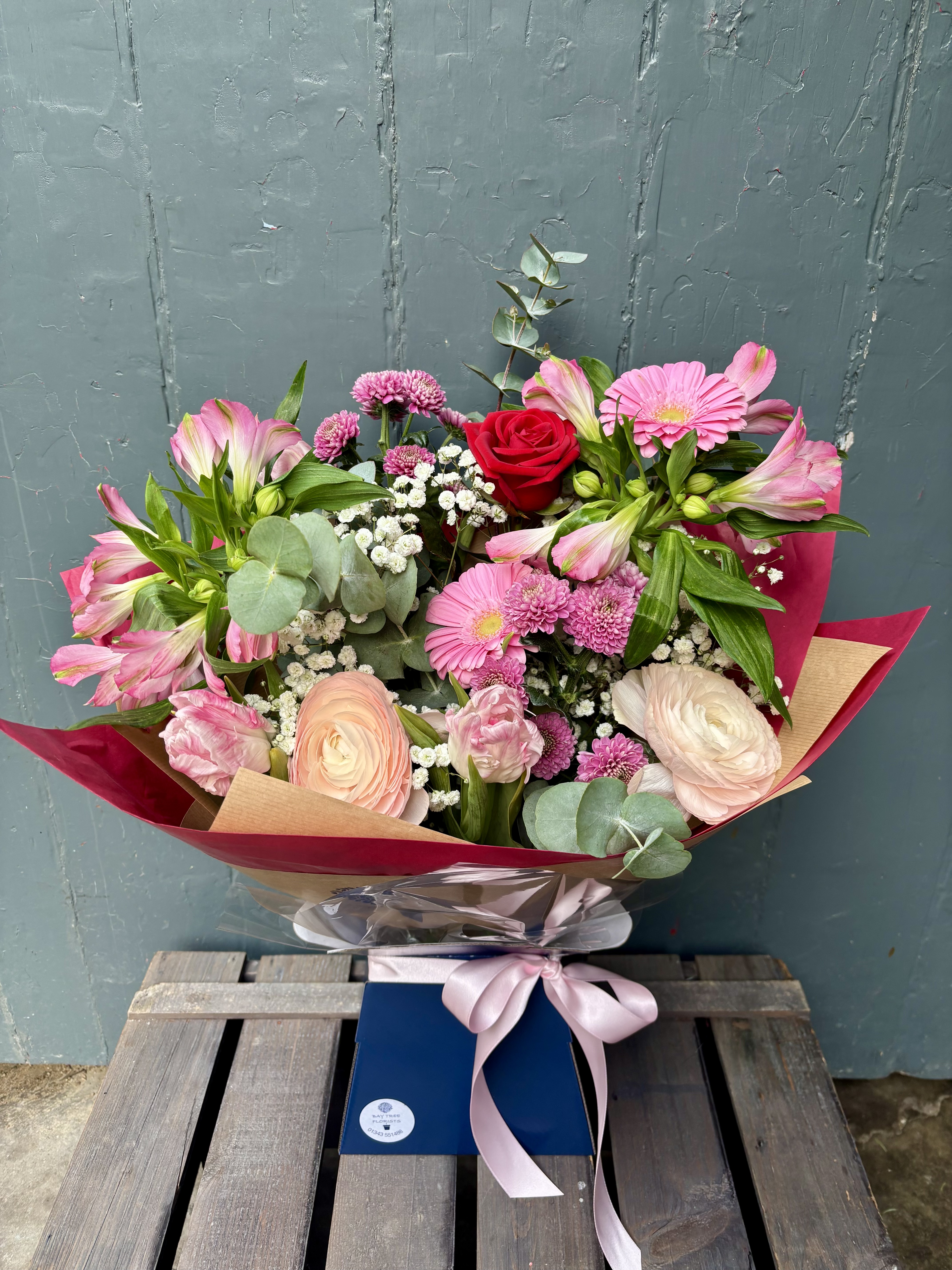 Soft Blush Pink Valentine's Floral Gift Box - fresh flower arrangement from Baytree Florists