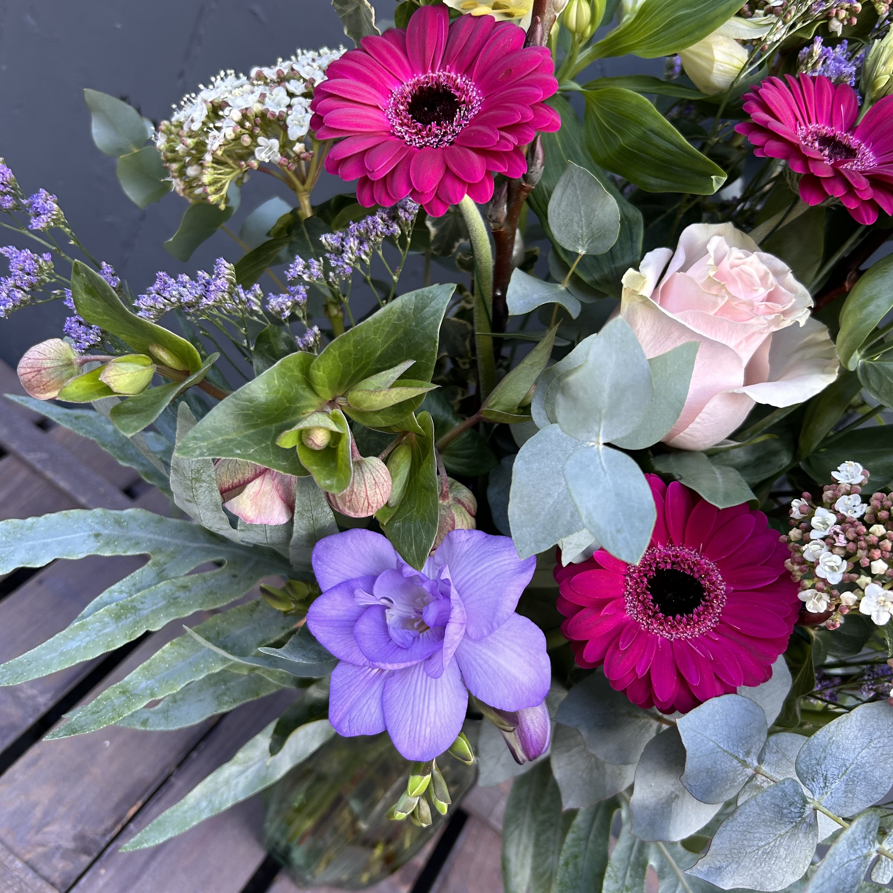 Lavender Freesia & Willow Vase - View 3