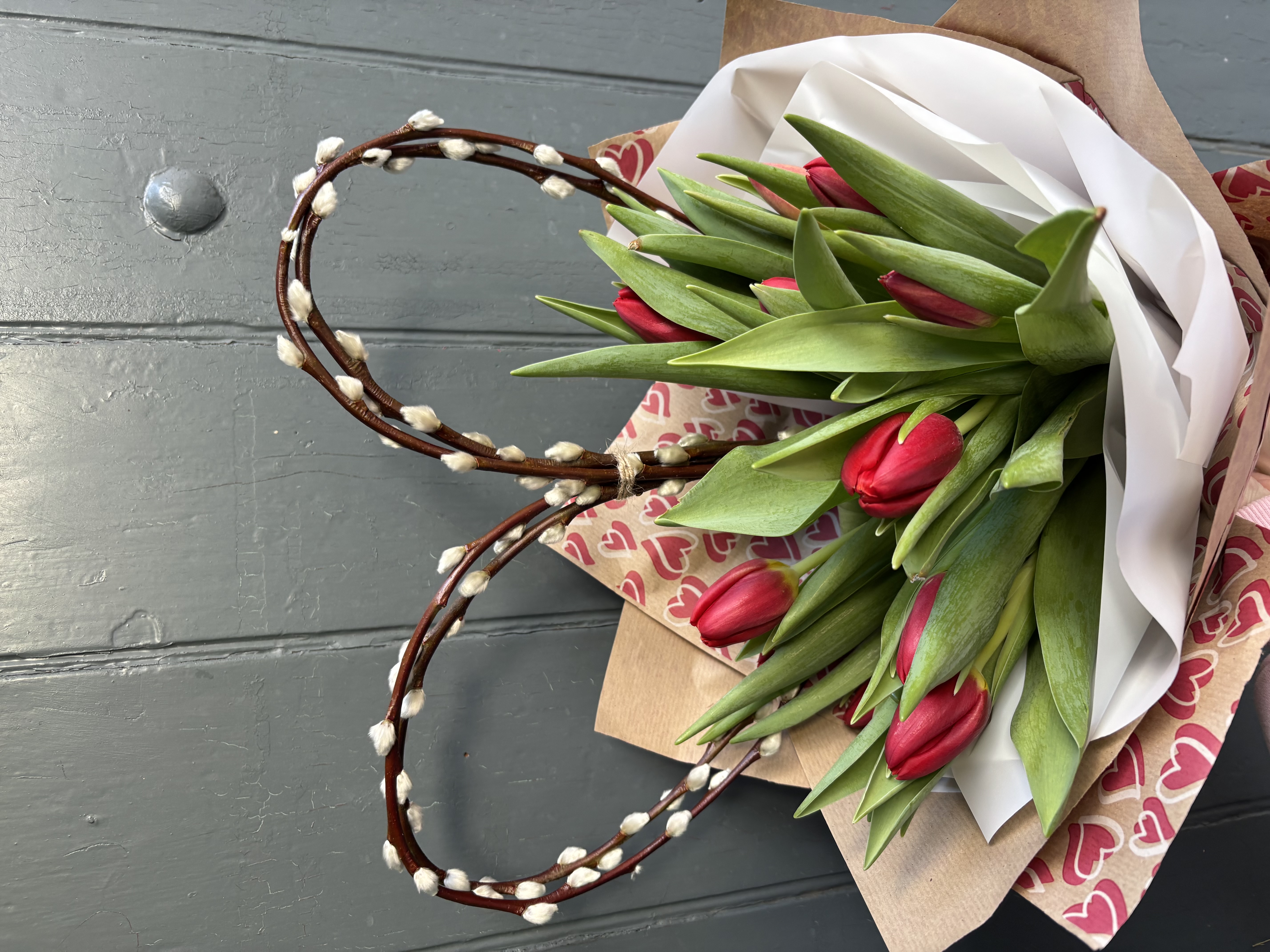 Rich Red Tulips Valentine Bouquet - Fresh flowers from Baytree Florists Elgin