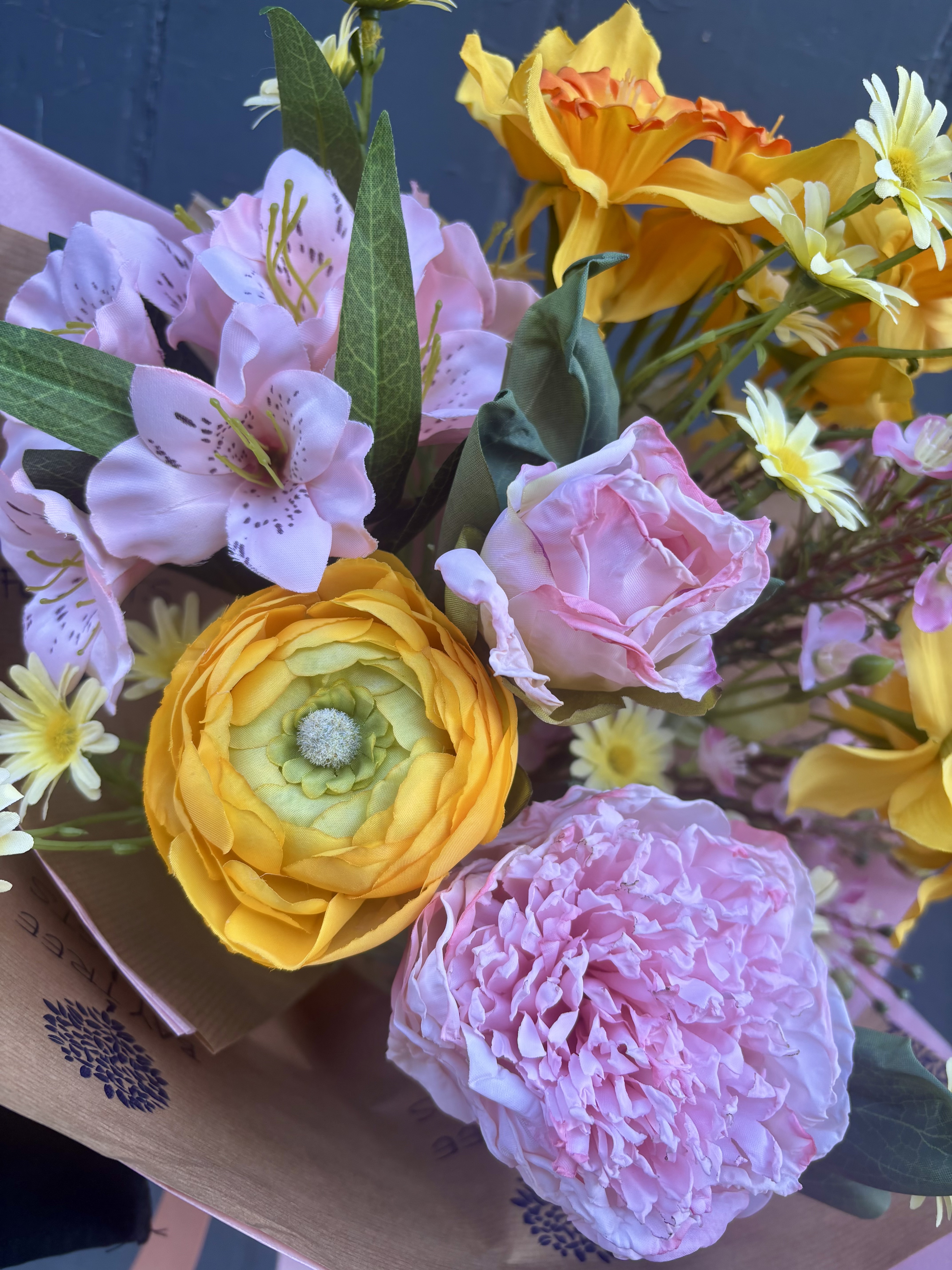 Spring Daffodil Meadow Faux-Silk Bouquet  - View 3