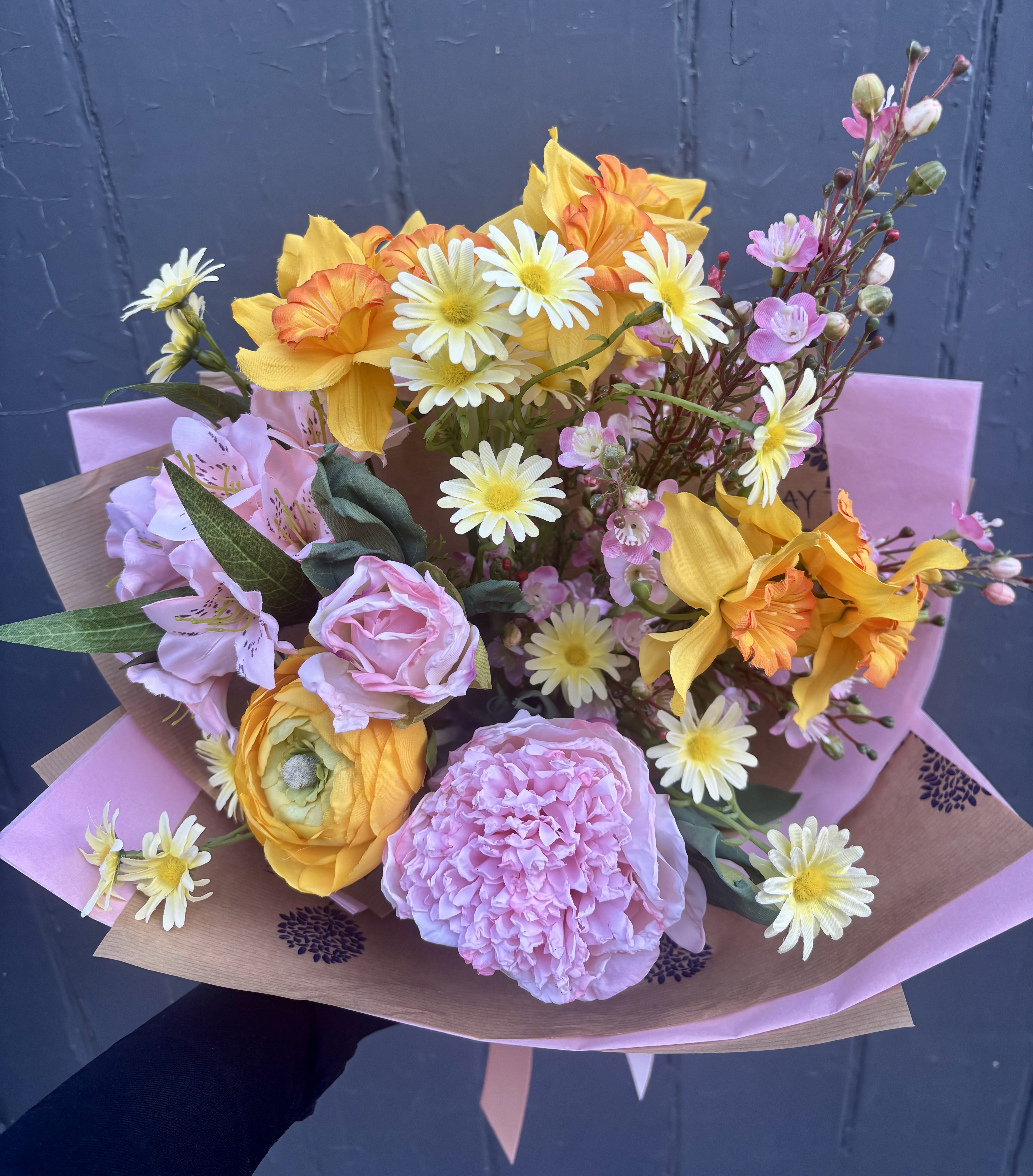 Spring Daffodil Meadow Faux-Silk Bouquet  - Fresh flowers from Baytree Florists Elgin