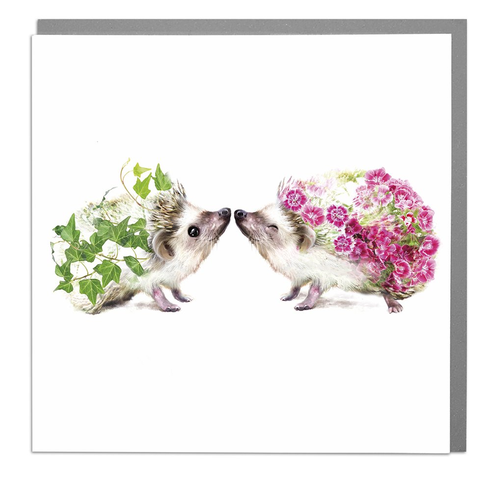Two Hedgehogs Card - Order from Baytree Florists Elgin