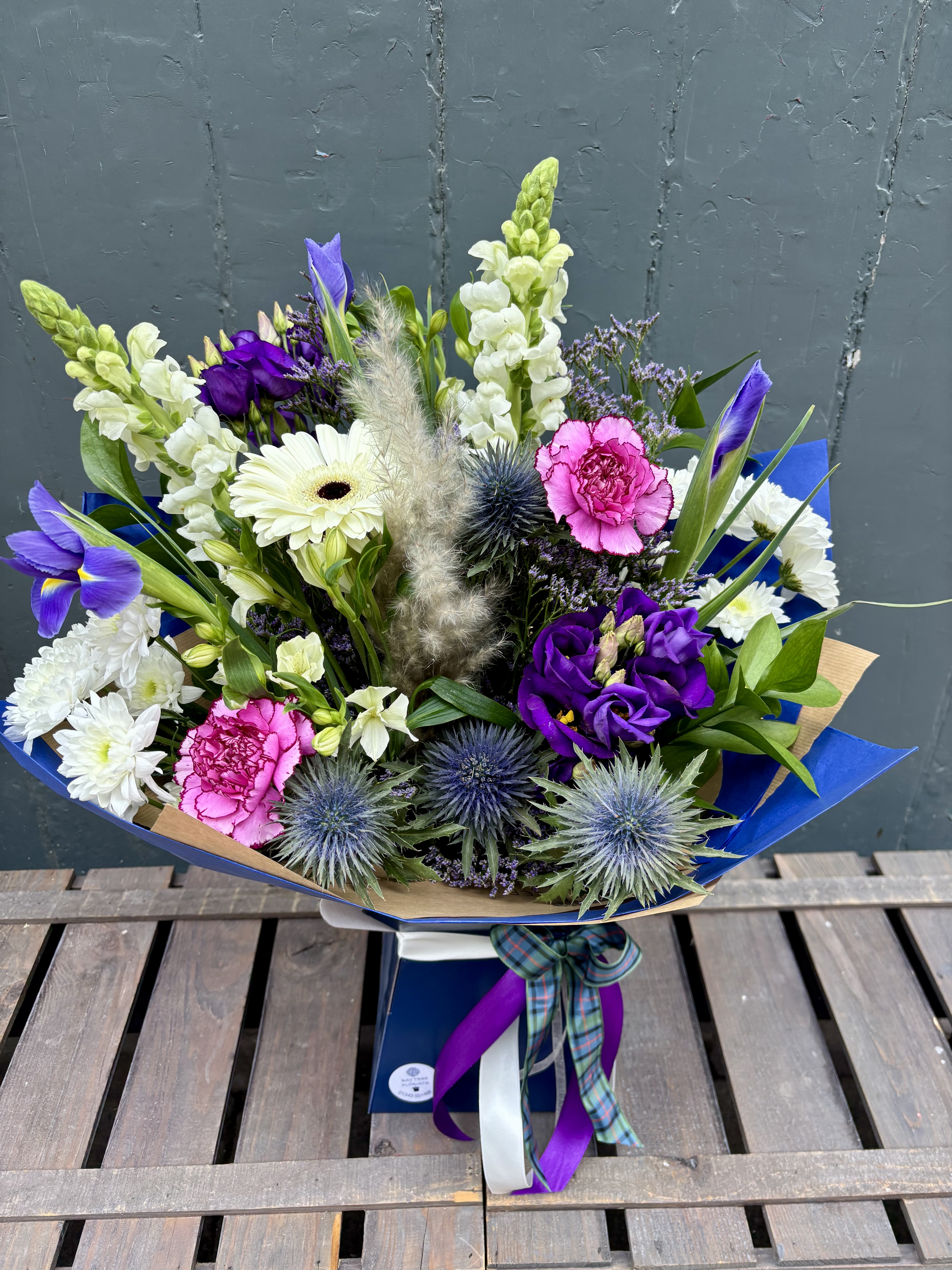 Scottish Thistle Bloom Hand Tied Gift Box - View 2