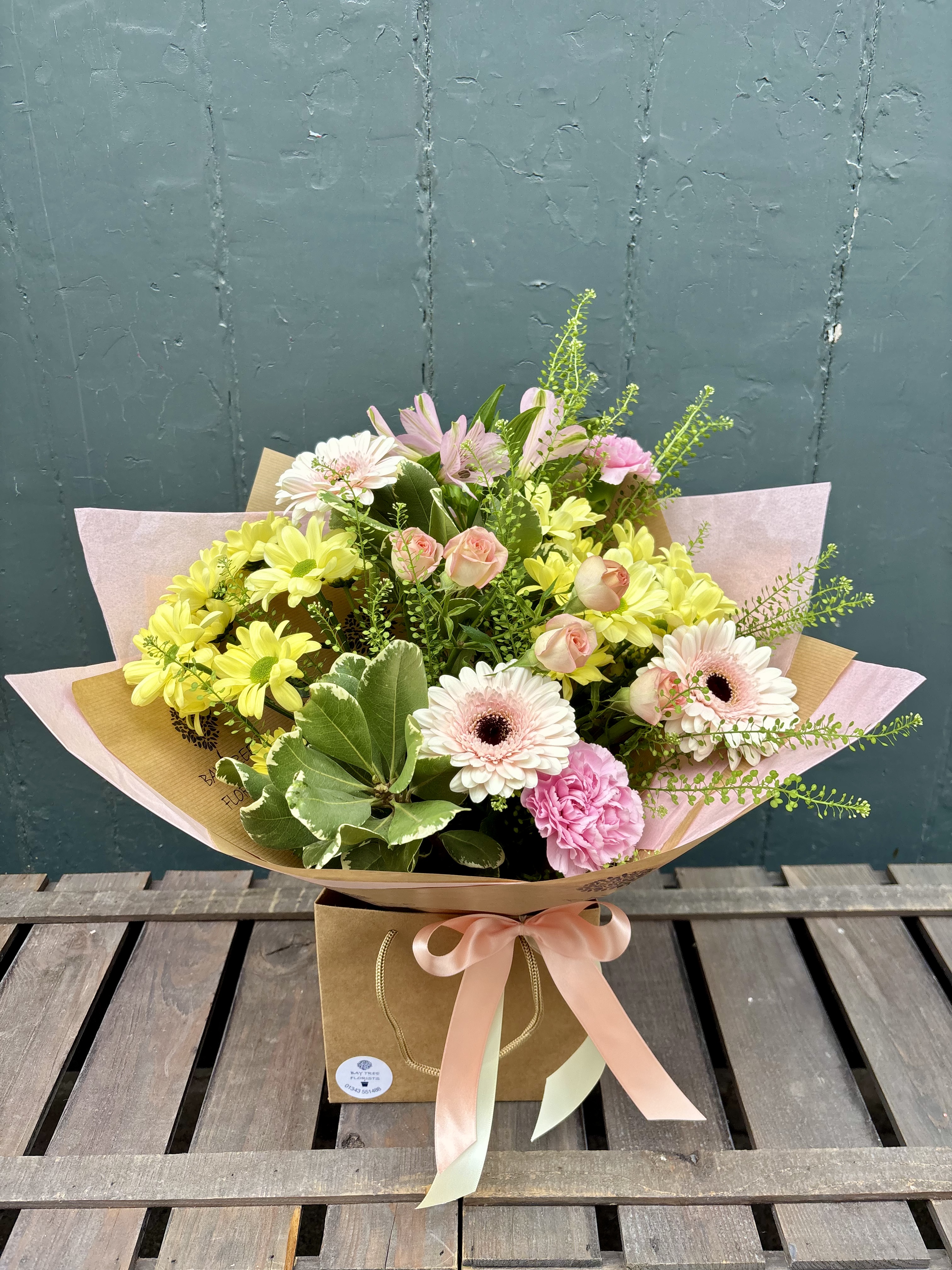 Pastel Bloom Dream Hand Tied Gift Box - fresh flower arrangement from Baytree Florists