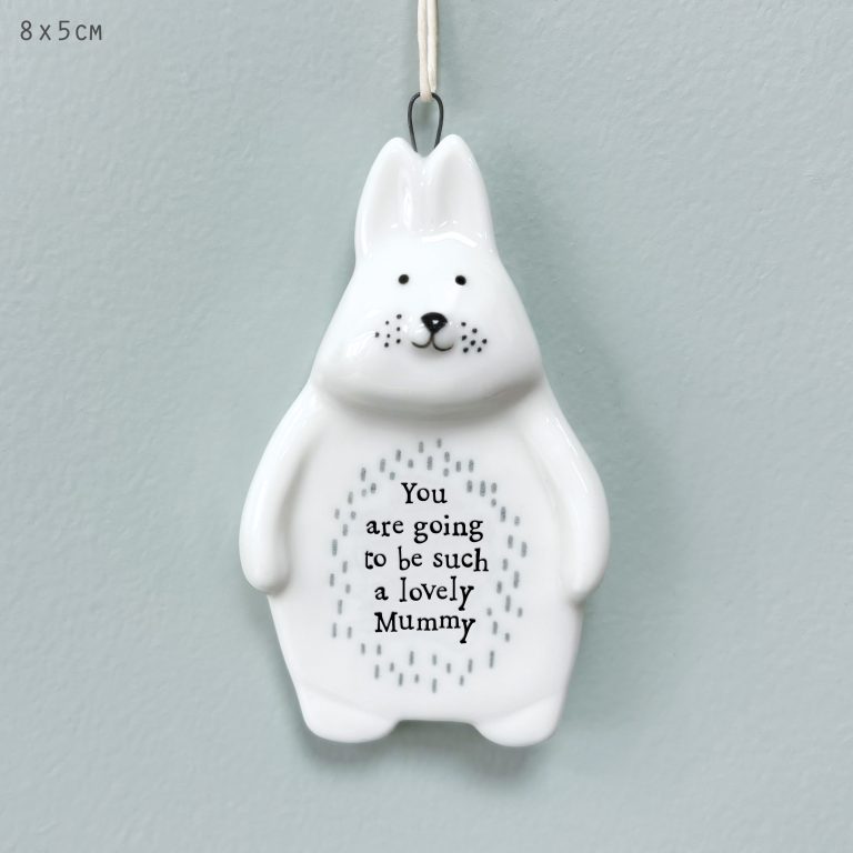 Lovely Mummy Porcelain Rabbit Hanger Keepsake - Fresh flowers from Baytree Florists Elgin