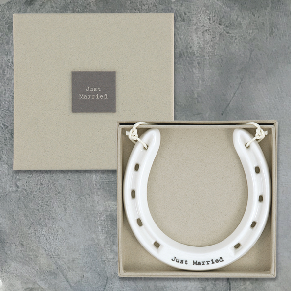 Just married... Porcelain Horseshoe - Order from Bay Tree Florists Elgin