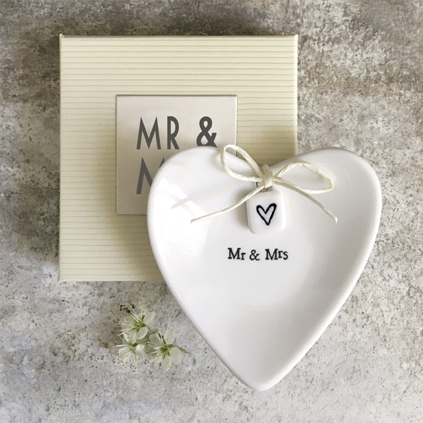 Mr & Mrs... Porcelain Ring Dish - Order from Bay Tree Florists Elgin
