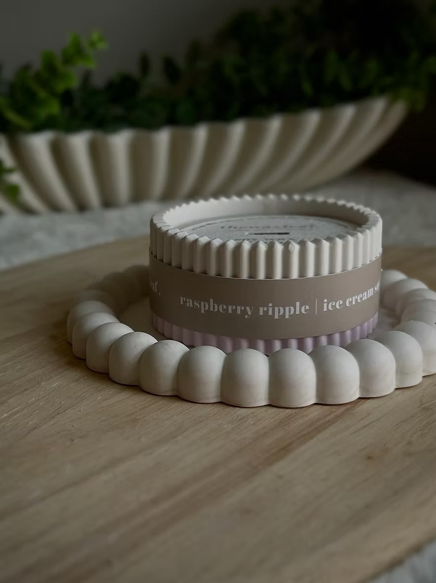 thewaxleaf. Raspberry Ripple Scented Candle - View 2