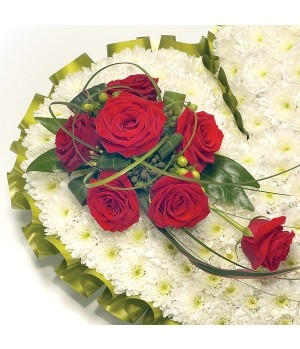 White Traditional Funeral Based Heart - View 2